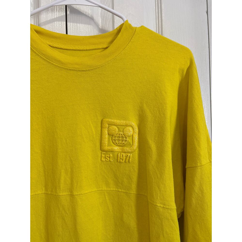 Disney Parks Canary Yellow Sparkle Spirit Jersey Size XS - Picture 3 of 8
